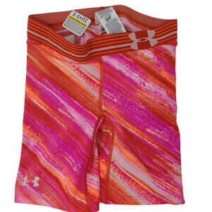 Under Armour HeatGear Athletic Softball Compression Shorts Pink Orange Womens XS